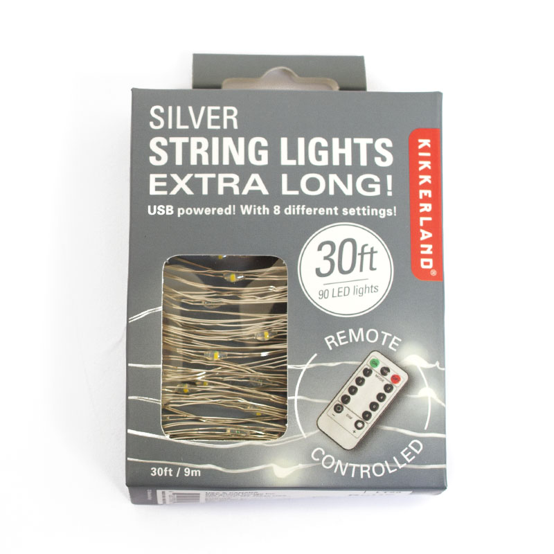 Kikkerland, String Light, Extra Long, Silver